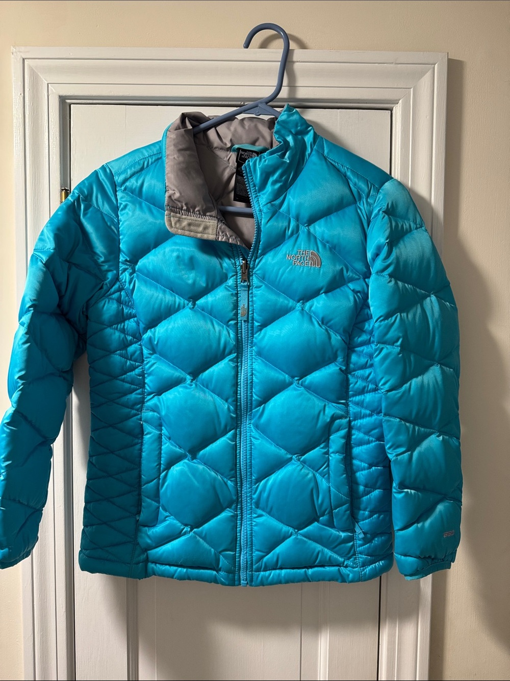 The North Face Kids Turquoise Quilted Puffer Jacket-size 14-16